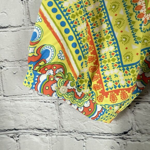 Coolibar Oceanside Tunic Dress Women XL UPF50+ Sun Protection Yellow Geo Paisley - Picture 11 of 12